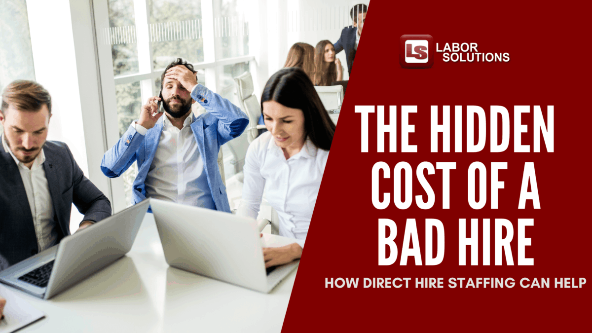 Illustration depicting the financial and emotional impact of hiring the wrong candidate. Direct Hire might be the best option
