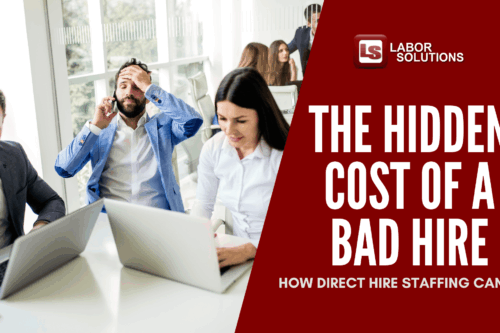 Illustration depicting the financial and emotional impact of hiring the wrong candidate. Direct Hire might be the best option